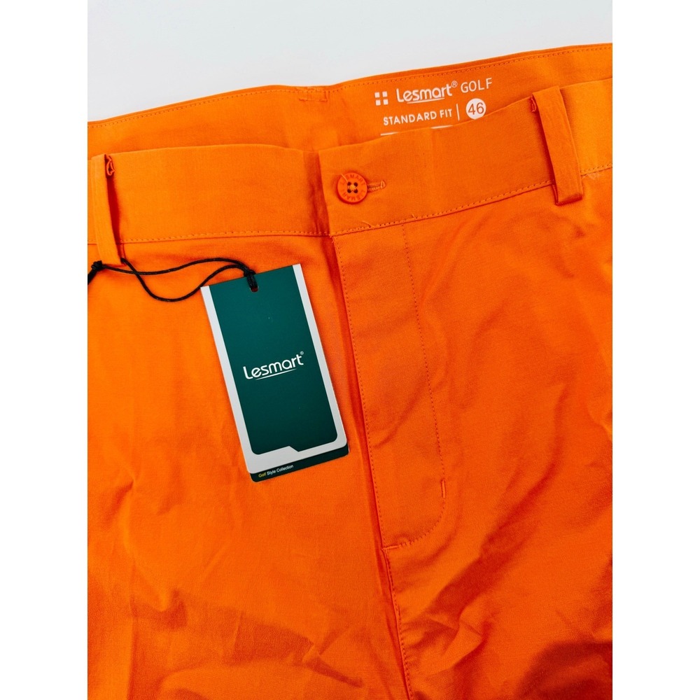 Lesmart Golf Mens Orange Standard Fit Performance Stretch Shorts Size 46